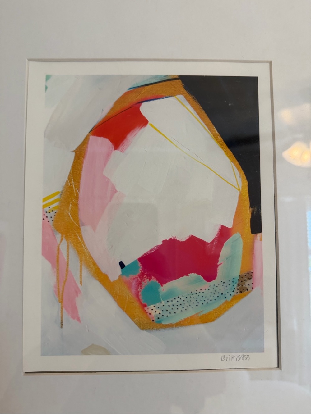 Abstract Home Art Print in Pink, Gold, Turquoise